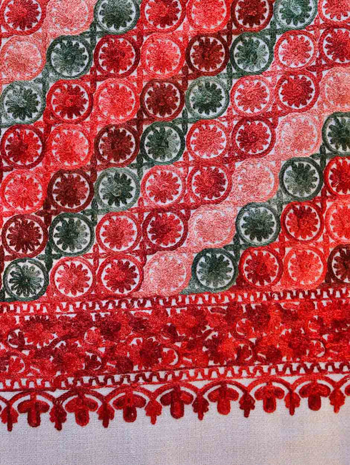 Women's Aari Embroidery Wool Stole